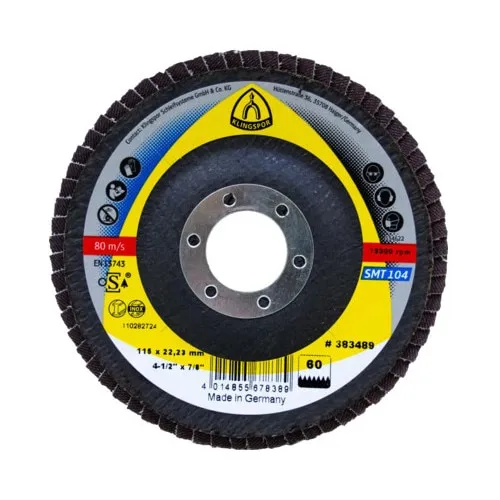 Disc lameral frotal Klingspor SMT 104 Ø125x22, 23 mm granulatie 60, pentru metal
