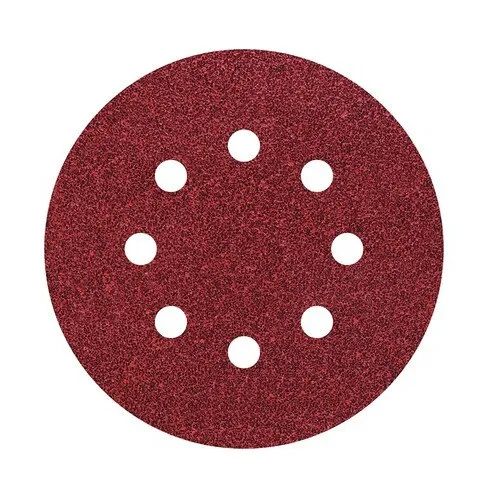 Discuri abrazive cu autofixare cu 8 perforatii Wolfcraft Ø125mm, granulatie 24, pachet 5 bucati