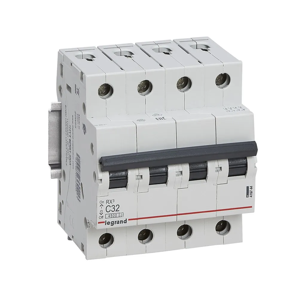 Disjunctor Legrand RX3, tetrapolar, 32 A curba C, 4.5 KA
