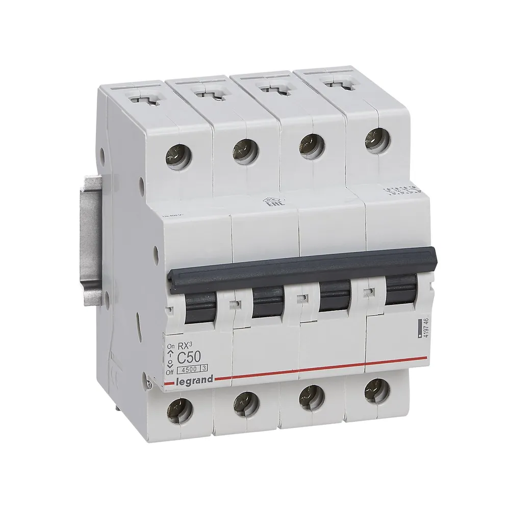 Disjunctor Legrand RX3, tetrapolar, 50 A, curba C, 4.5 KA
