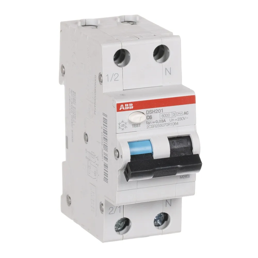 Disjunctor modular ABB, diferential P+N, 6A, 2P