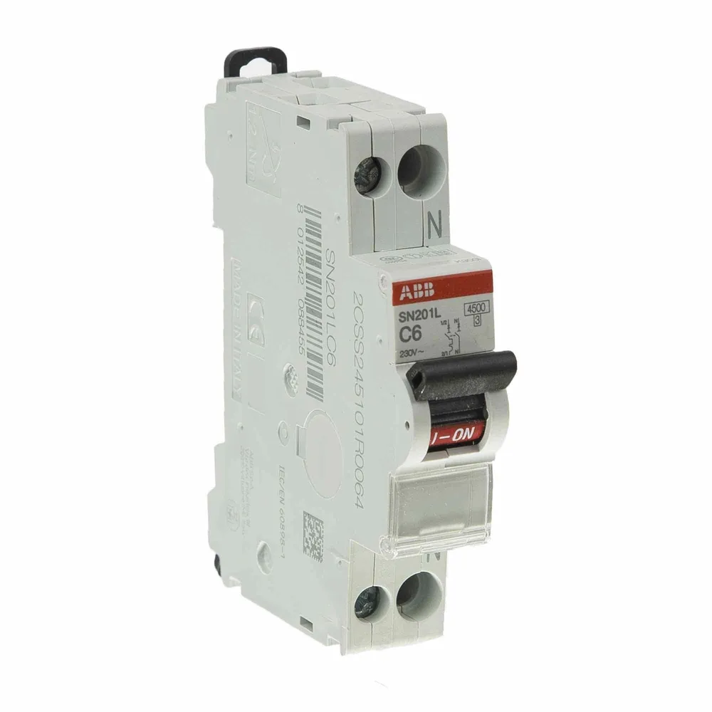 Disjunctor modular ABB, P+N, 6A, 1P