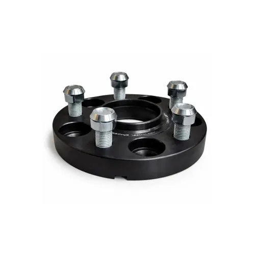 Distantier janta auto 20 mm 5x114.3 centrare 64.1 prindere dubla cu piulite M14x1.5 aluminiu forjat negru — imaginea 2