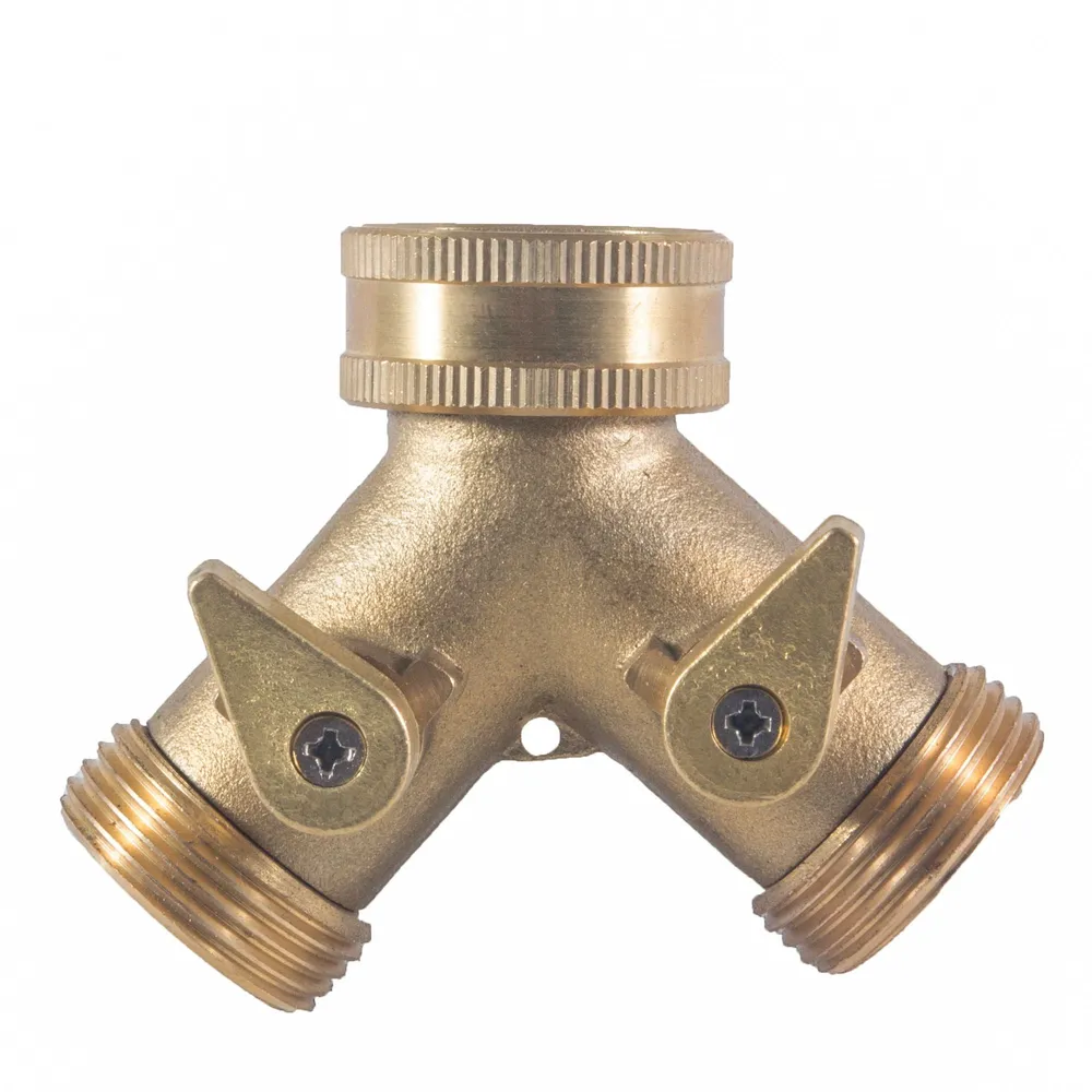 Distribuitor apa Palisad, pentru furtun gradina, cu 2 cai, alama, 3/4'