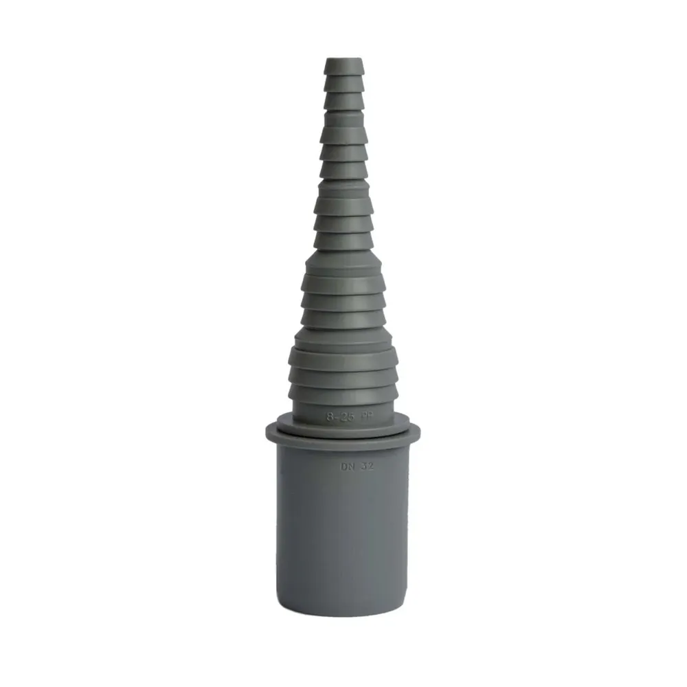 Dop polipropilena, gri, D 32 mm, cu conector pentru furtun, D 8 - 25 mm