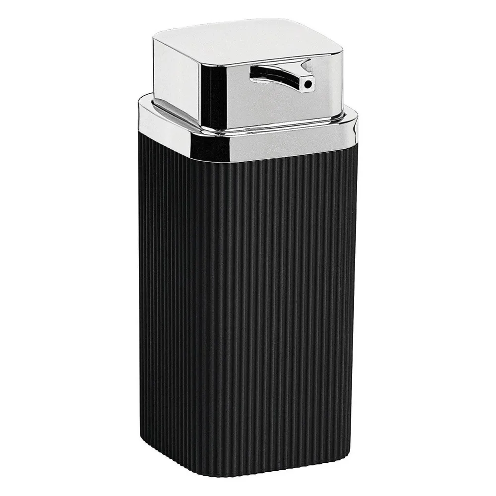 Dozator sapun lichid Okyanus Home Stella OKY-463-1, 0.4 L, polistiren + ABS, negru + cromat