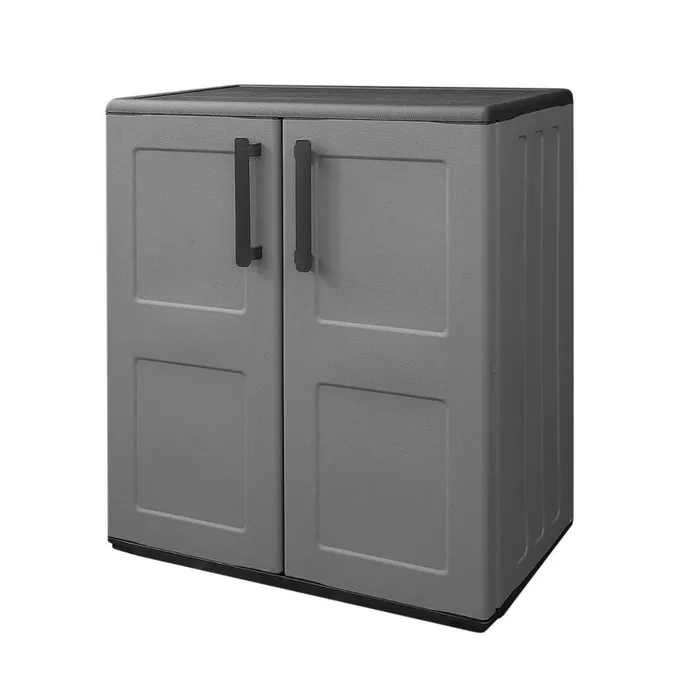 Dulap pentru gradina Artplast Free Line, 2 usi, plastic, gri antracit, 68 x 37 x 84 cm