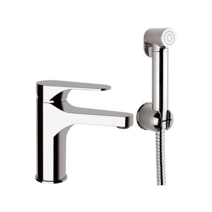 Dus igienic + baterie pentru lavoar, Remer L12SHW, monocomanda, finisaj cromat