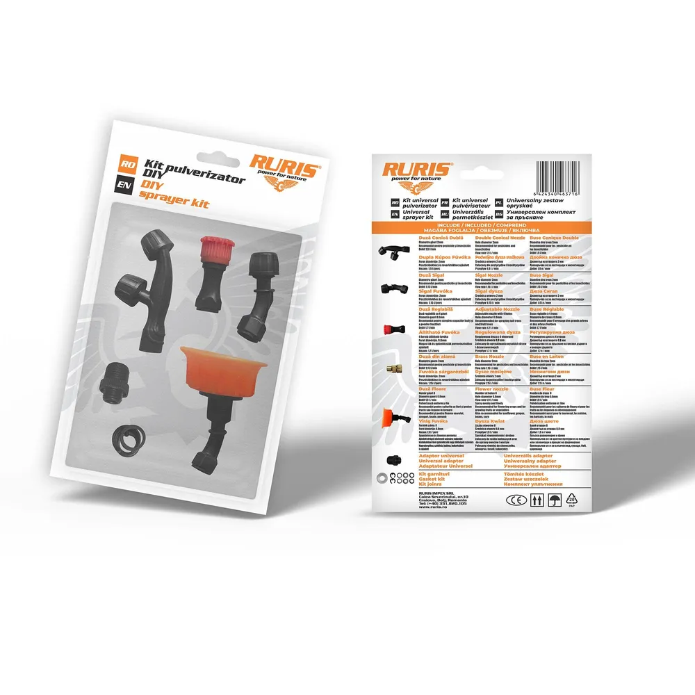Duze pulverizare Ruris, universale, plastic, 6 accesorii incluse