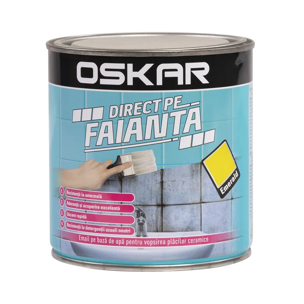 Email pe baza de apa Oskar Direct pe Faianta, emerald, aspect semilucios, 0.6 L