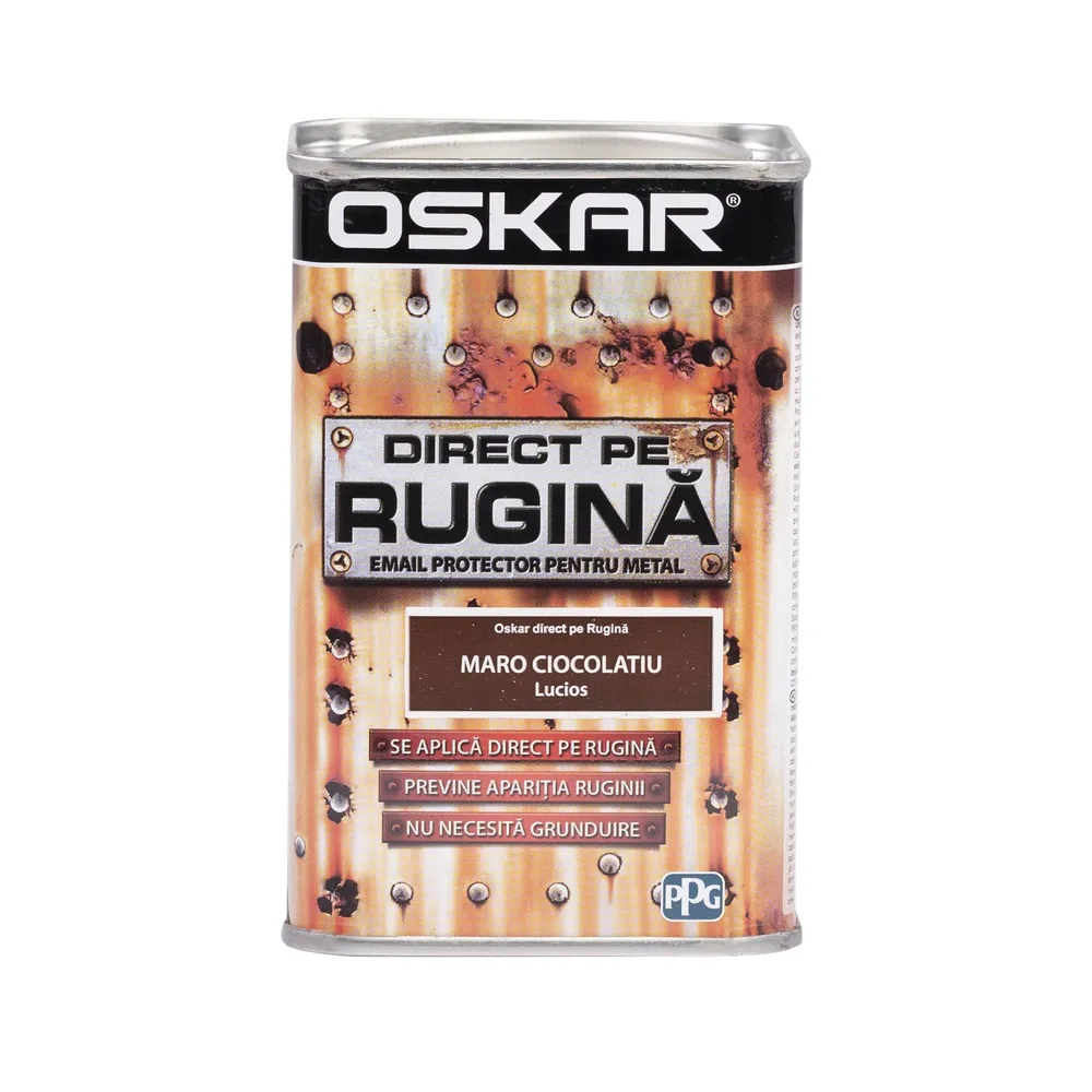 Email pe baza de solvent Oskar Direct pe Rugina, maro ciocolatiu, aspect lucios, 0.5 L