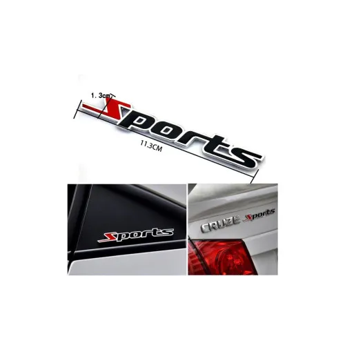 Emblema auto Sports culoare Negru/Rosu dimensiune 11.3cm x 1.3cm — imaginea 3
