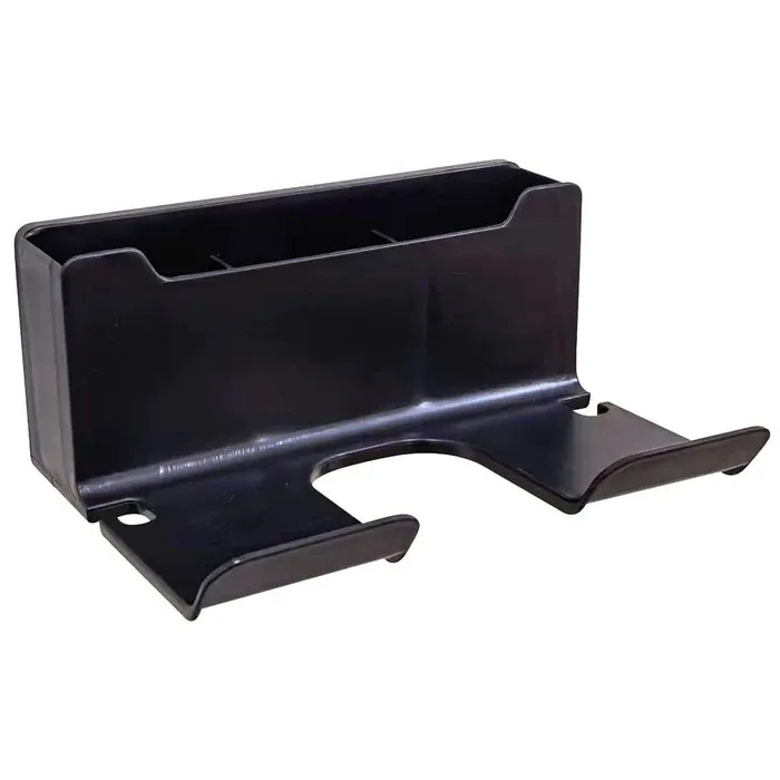 Etajera baie din ABS KS-003PB, finisaj negru, 1 raft, 16.3 x 12.5 x 7 cm, suport uscator par inclus