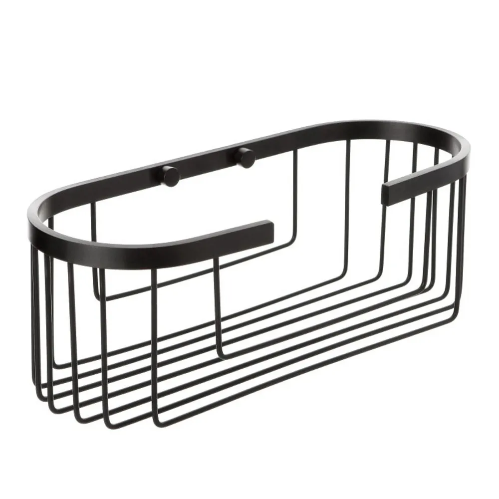 Etajera baie din aluminiu Tatay S6603300, finisaj negru, un raft, 30 x 12 x 11.5 cm