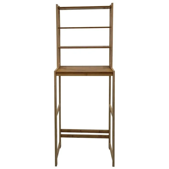 Etajera baie din bambus + MDF Bamboo ML240504, pentru vas WC, finisaj bambus, 4 rafturi, 51 x 24 x 162 cm