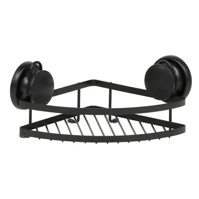 Etajera baie din metal Tendance CR91011108, montaj pe perete, finisaj negru, un raft, 20 x 20 x 12.5 cm
