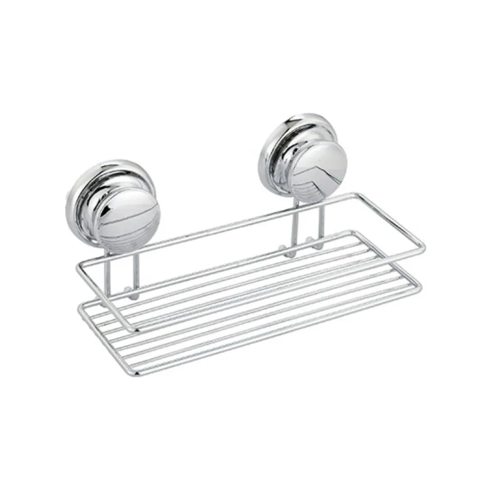 Etajera baie din metal Tendance CR917199, montaj pe perete, finisaj cromat, un raft, 25 x 10.5 x 11 cm