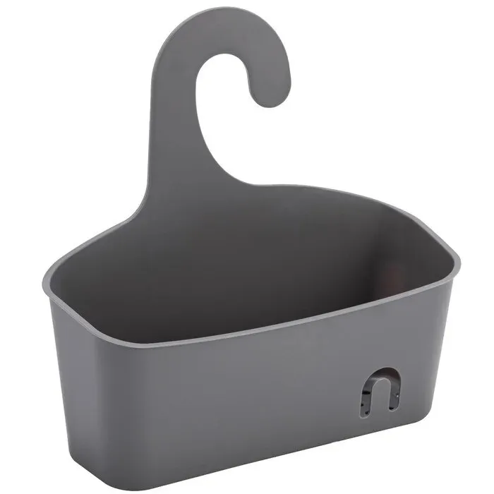Etajera baie din polipropilena, Kadda BPM-0053B, montaj pe coloana / bara dus, 1 raft, 28 x 10 x 28.5 cm