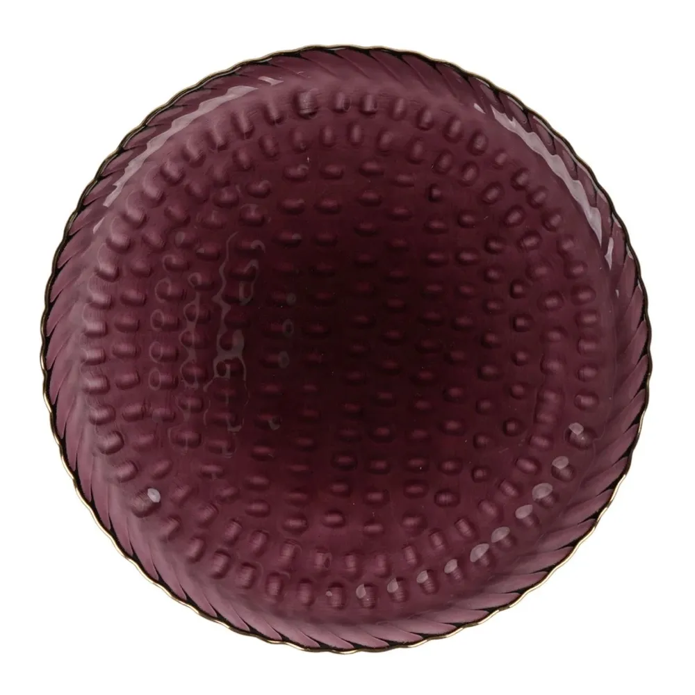 Farfurie desert 2NPP825-RGR, sticla, rosu, 21 cm