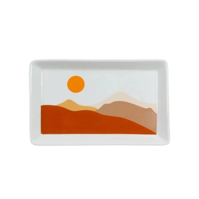 Farfurie dreptunghiulara EY3588, portelan, multicolor, 18 x 12 cm