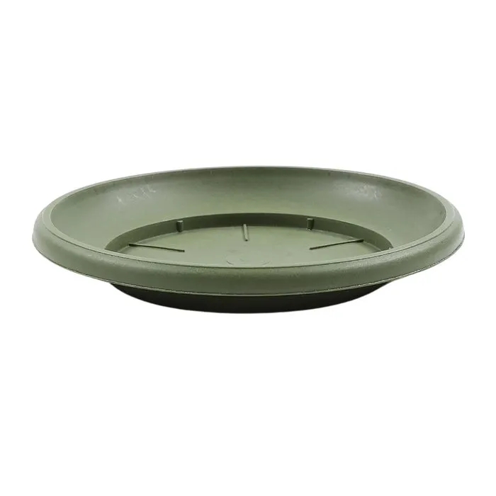 Farfurie ghiveci Critex Infinity, plastic, rotunda, verde, D 17 cm