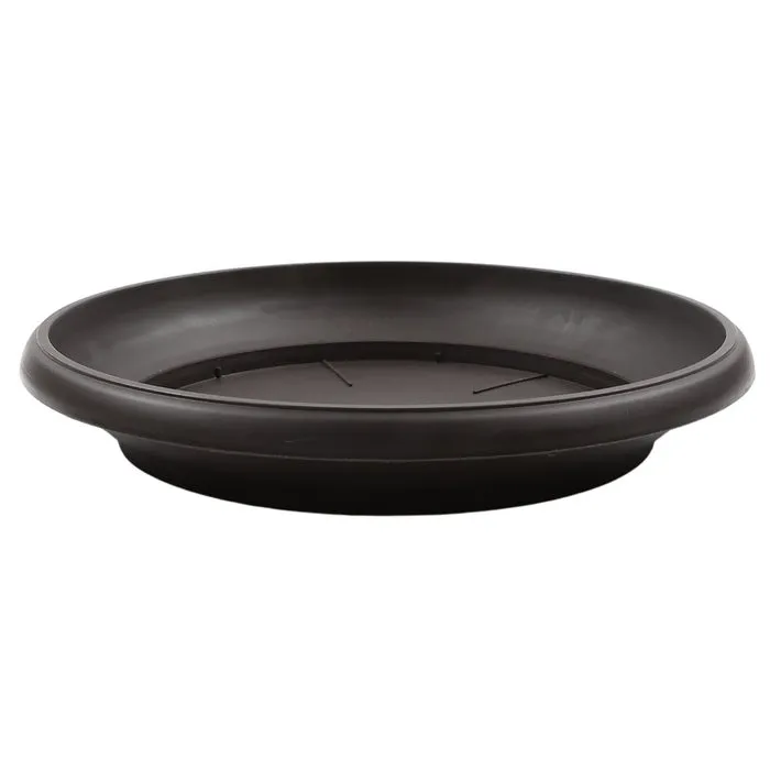 Farfurie ghiveci Critex Infinity, plastic, rotunda, wenge, D 23.5 cm