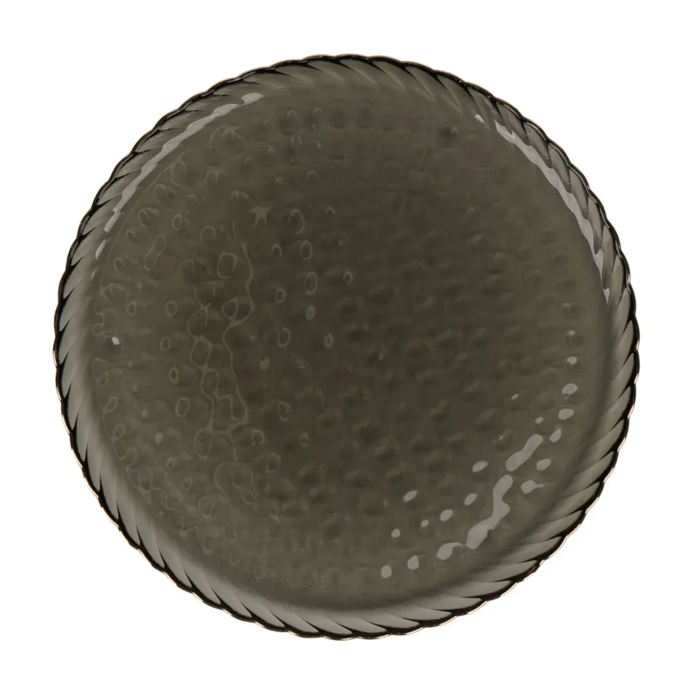 Farfurie intinsa 2NPP102-HGR, sticla, negru, 26 cm