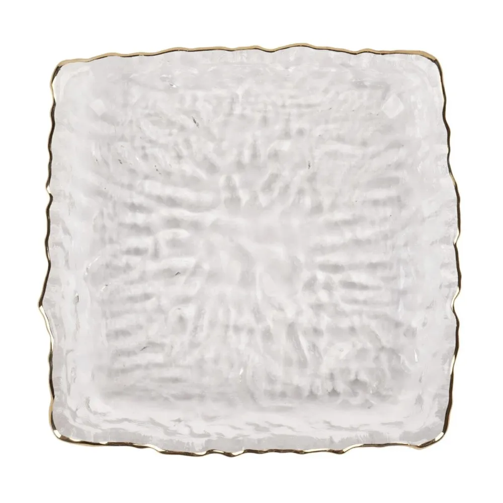 Farfurie patrata 2FXP625-CGR, sticla, transparent, 16 x 16 cm