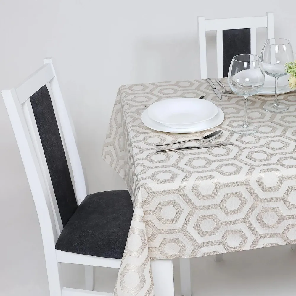 Fata de masa Omisi 101, bumbac + poliester, bej, 150 x 250 cm