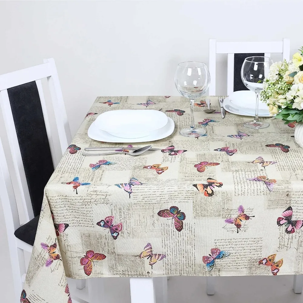 Fata de masa Papillon, bumbac + poliester, multicolor, 135 x 180 cm