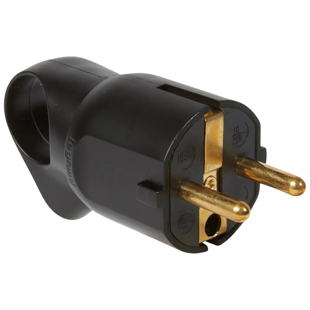 Fisa cu inel de extragere Legrand 050328, 16A, contact de protectie, negru