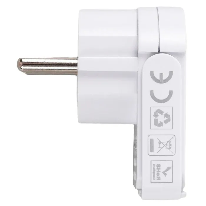 Fisa plata cu inel, Hepol, contact de protectie, 16A, alb