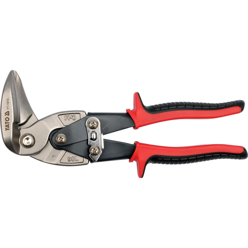 Foarfeca tabla Yato taietura stanga, 225 mm, crom-vanadiu, maner plastic