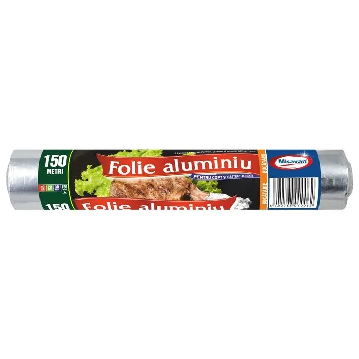 Folie aluminiu Misavan, gri, 150 m / rola