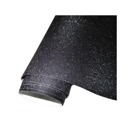 Folie auto autocolant PVC negru glitter sclipici mat cu tehnologie anti-bule 1.52m x 1m