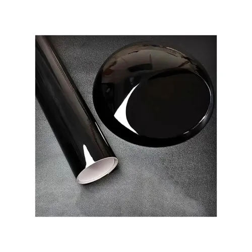 Folie auto autocolant PVC negru lucios cu tehnologie anti-bule 1.52m x 1m