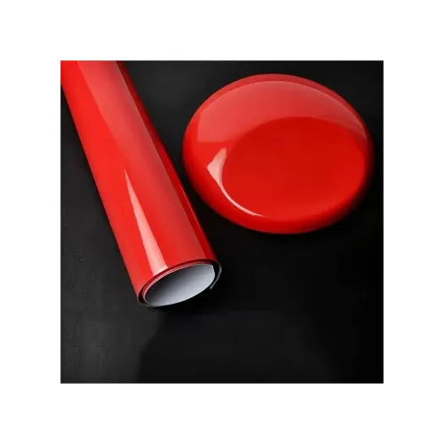 Folie auto autocolant PVC rosu lucios cu tehnologie anti-bule 1.52m x 1m