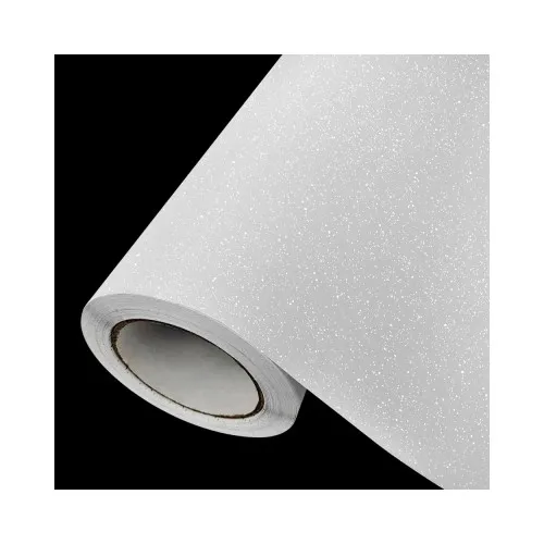 Folie auto cu efect sclipici alb pentru colantare cu tehnologie anti-bule 1m x 1.5m — imaginea 2