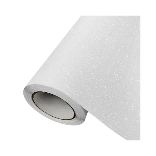 Folie auto cu efect sclipici alb pentru colantare cu tehnologie anti-bule 1m x 1.5m