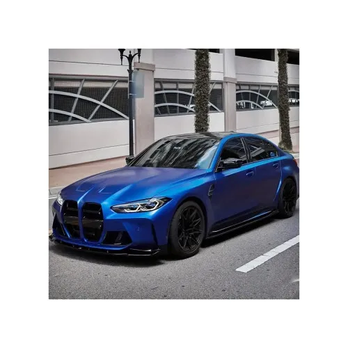 Folie auto PET Premium albastru satinat crom mat pentru colantare caroserie cu tehnologie anti-bule 16m x 1.52m — imaginea 2