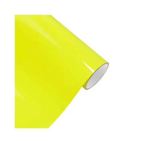 Folie auto PET Premium galben lamaie lucios pentru colantare caroserie cu tehnologie anti-bule 16m x 1.52m