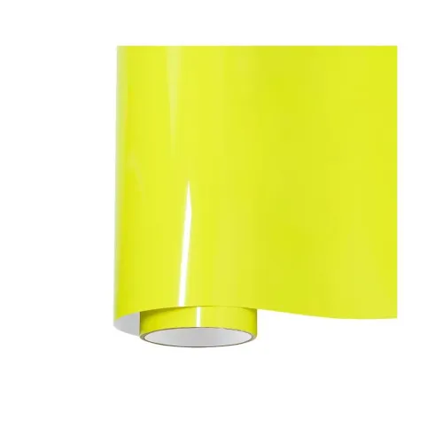 Folie auto PET Premium galben lamaie lucios pentru colantare caroserie cu tehnologie anti-bule 16m x 1.52m — imaginea 2