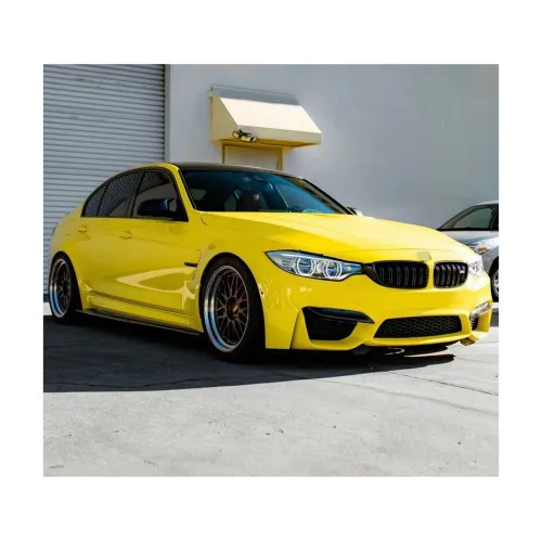 Folie auto PET Premium galben lucios pentru colantare caroserie cu tehnologie anti-bule 16m x 1.52m — imaginea 2
