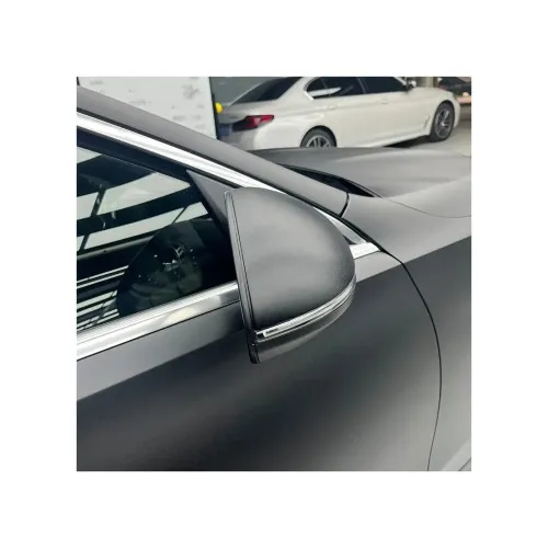 Folie auto PET Premium negru mat texturat pentru colantare caroserie cu tehnologie anti-bule 1m x 1.52m — imaginea 3