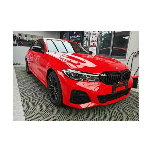 Folie auto PET Premium rosu Ferrari lucios pentru colantare caroserie cu tehnologie anti-bule 1m x 1.52m — imaginea 4