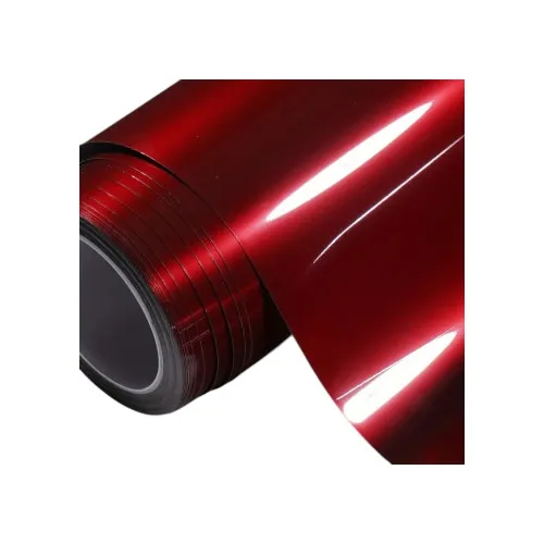 Folie auto PET Premium rosu liquid metal cherry red pentru colantare caroserie cu tehnologie anti-bule 16m x 1.52m