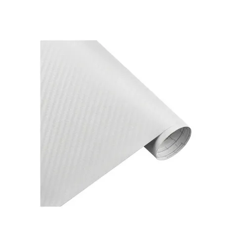 Folie carbon 3D alba pentru colantare auto 1.27m x 1m