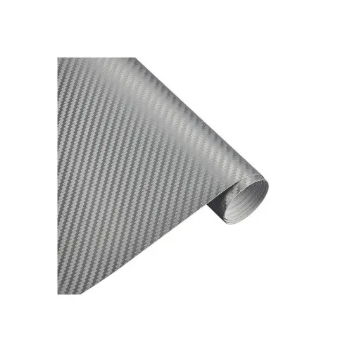 Folie carbon 3D argintie pentru colantare auto 1.27m x 28m