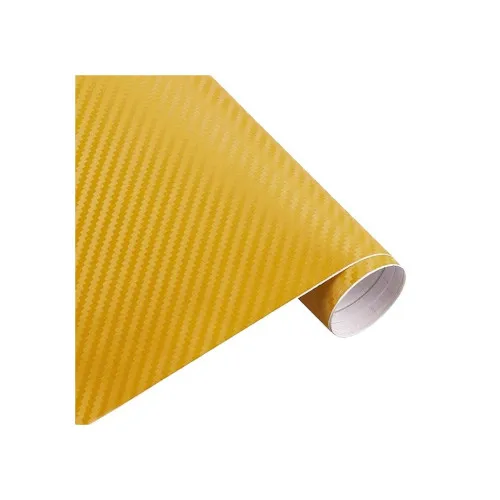 Folie carbon 3D galbena pentru colantare auto 1.27m x 1m