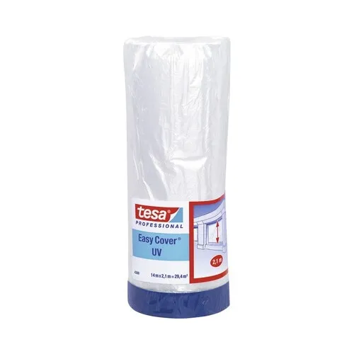 Folie de mascare cu banda textila pentru exterior tesa® Easy Cover UV 14x1, 4 m